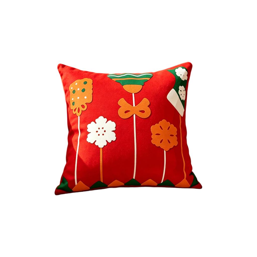 Christmas Festive Pillowcase, Imitation Embroidery Holiday Decoration, American Throw Pillow, Living Room Sofa Cushion, Bay Window Pillowcase