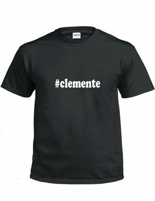 #clemente T-Shirt Hashtag Clemente Lustiges Geschenk Schwarz Weiß Baumwolle T-Shirt