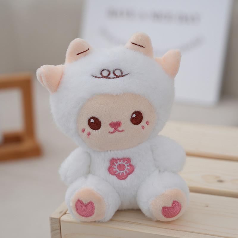 Adorable Plush Bunny Keychain Cute Rabbit Bag Accessory Fluffy Doll With Apron