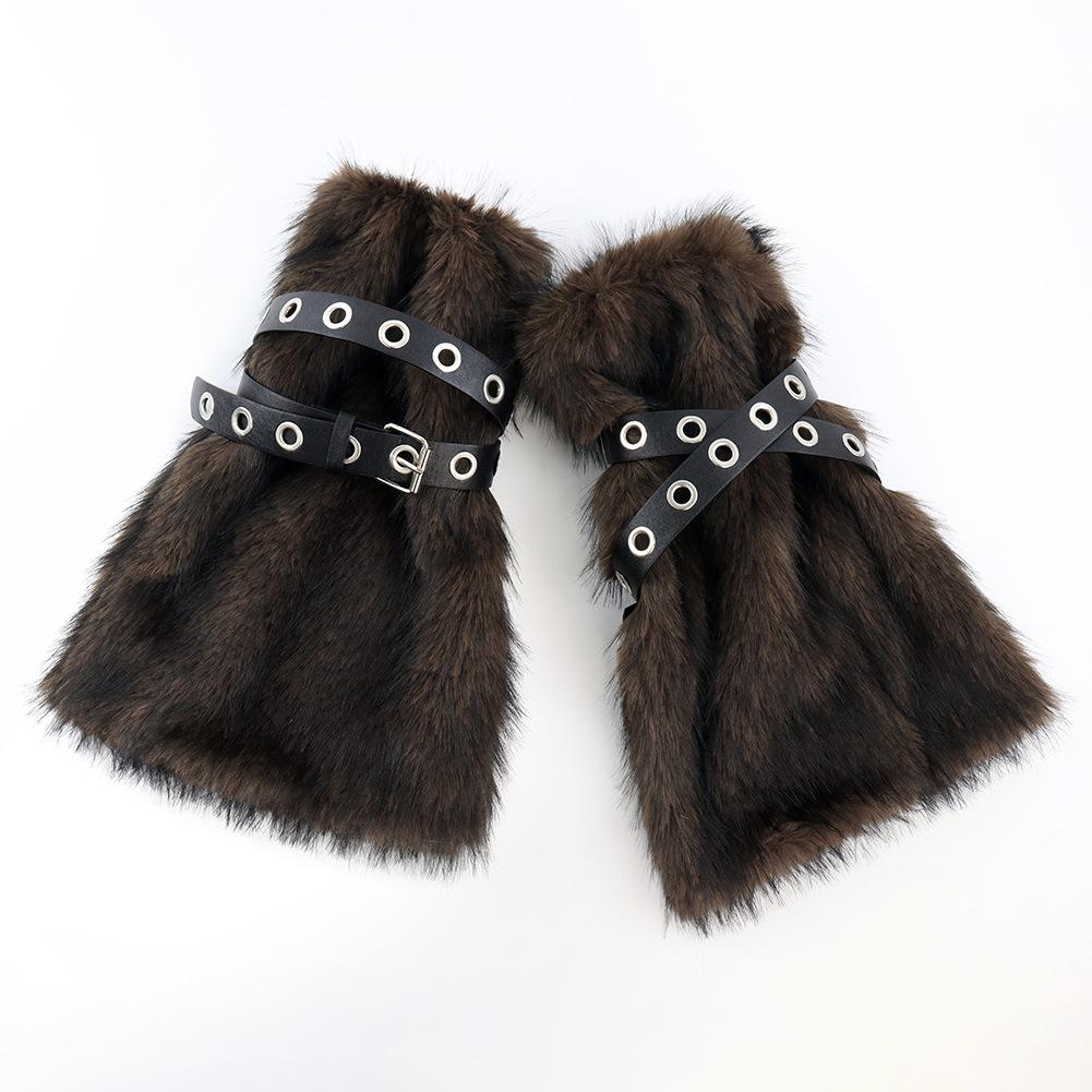 Autumn And Winter Leg Warmers Medium Long Tube Subcultural Plush Belt, Spice Girl Long Waist Chain Punk Style Props