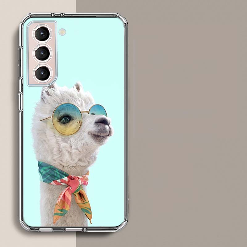 Cute, Naughty, Cool Alpaca Phone Case For Samsung S25+ Edge Galaxy S24 FE S23 Ultra Capa Shell S22+ S21 Plus S20 FE Cover Silico