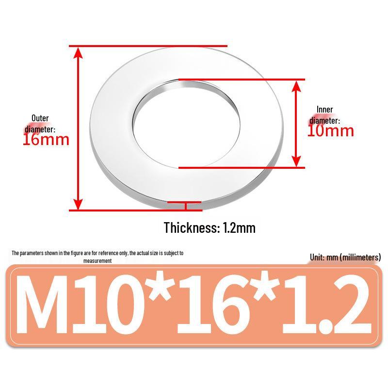 Jin Juntai Thick & Thin Stainless Steel Flat Washer, Round M10-M36