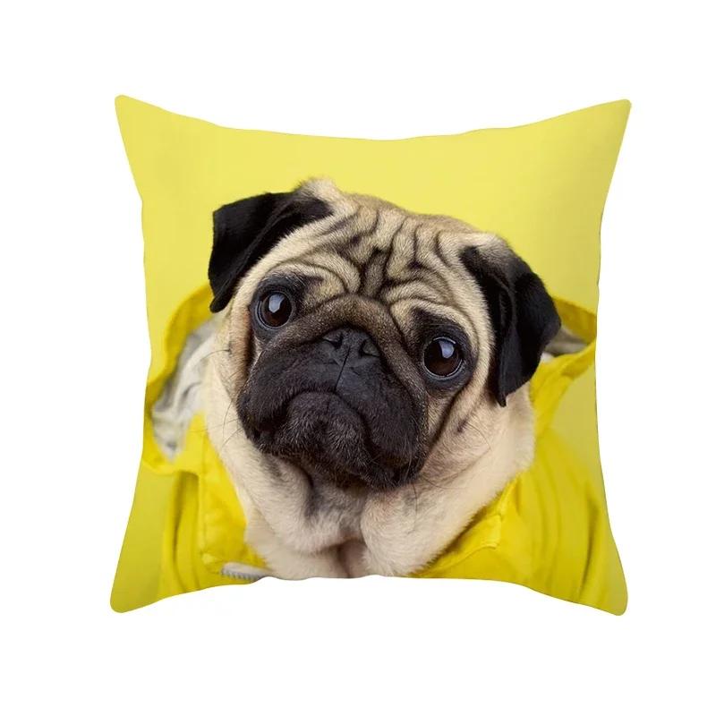 

Креативная и милая наволочка с принтом собаки для украшения дома, гостиной, дивана, автомобиля, декоративная подушка 66x66cm жёлтый