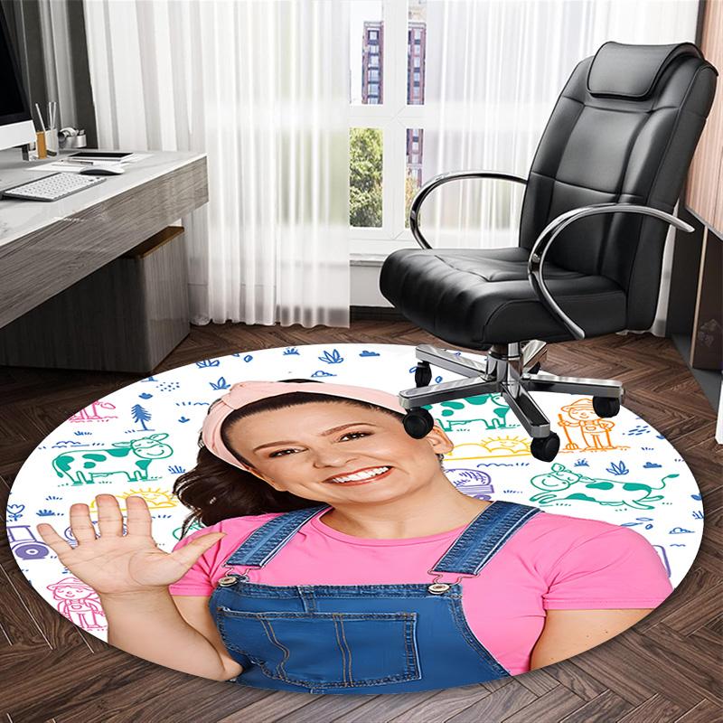 1pc Ms Rachel1 Print Round Carpet Chair Round Carpet Suitable for Bedroom Living Room Home Decorative Carpet