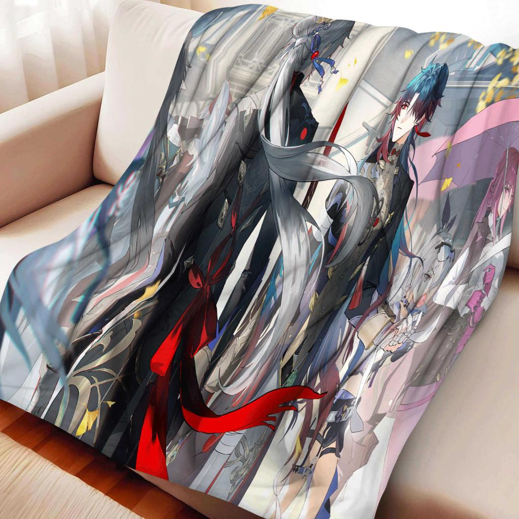 Cartoon Honkai: Star Rail Dan Heng Flannel Blanket Cover Warmth Soft Anime Nap Blanket Multifunctional Decor Universal Blankets