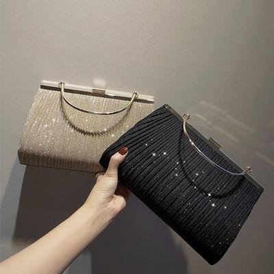 Women Handbag Luxury Apricot Evening Clutch Bag Party Chain Shoulder Bag Female Sequin Wedding Purse Bag Banquet Crossbody Bags