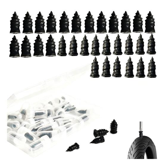 Vacuum Tire Sealant Nails Kit Durable Heavy-Duty Tire Stoppers Spiral Rubber Nails Quick Self-Service Repair Tools