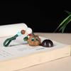 Handwoven Ebony Green Sandalwood Cat Bell Scented Sachet Keychain Diffuser Pendant