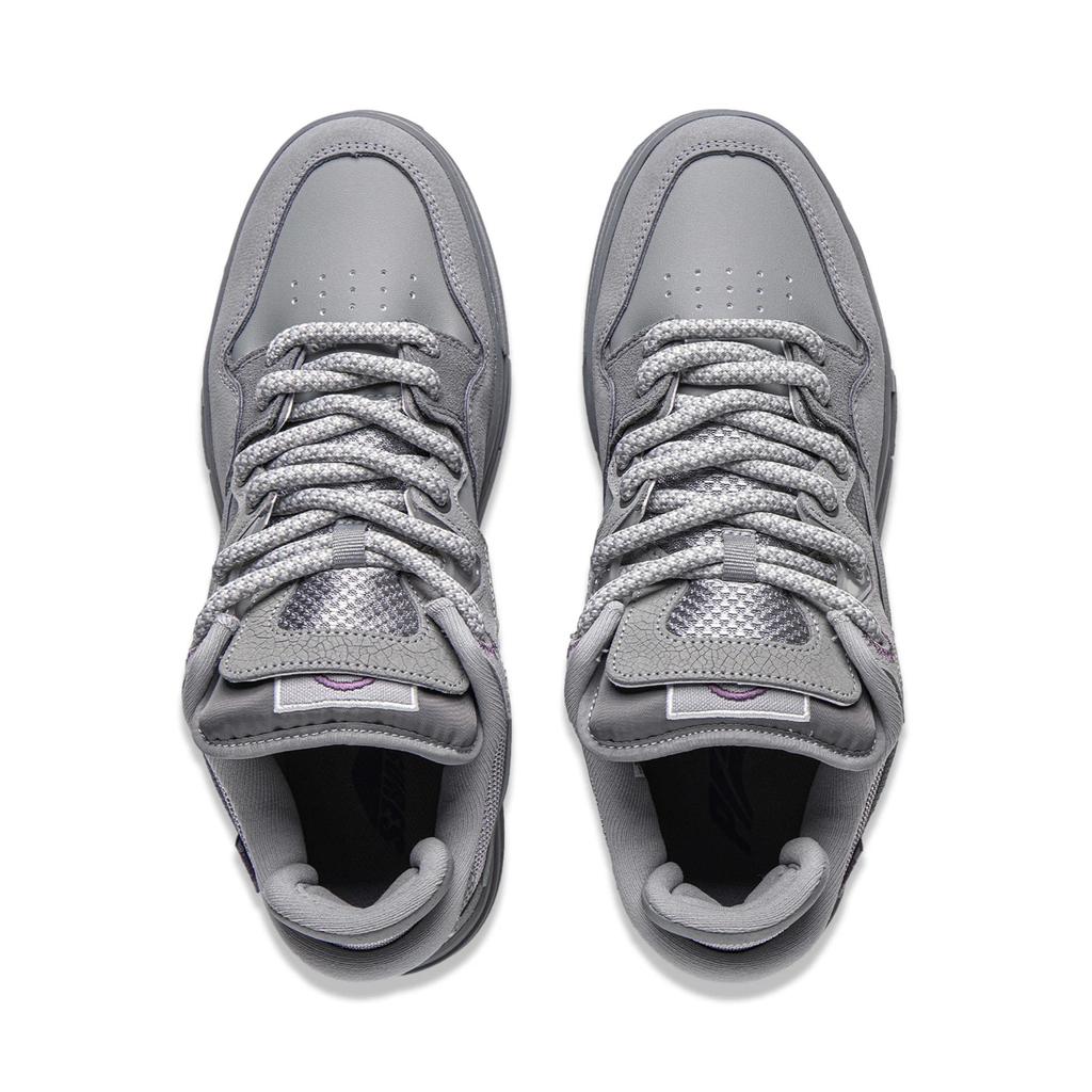 Pleasures X Li Ning Wygodne Wszechstronne Antypoślizgowe Tenisówki Niskie Męskie Tenisówki Szare AECT065-2