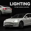 1/24 Scale Tesla Model3 Towing RV Alloy Model, Open Door Car Ornaments for Children's Sound and Light Toys To Give Gifts To Boys