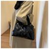 New Women Handheld Underarm Bag Minimalist Glossy Down-Filled Tote Bag Large Capacity Oxford Shoulder Bag