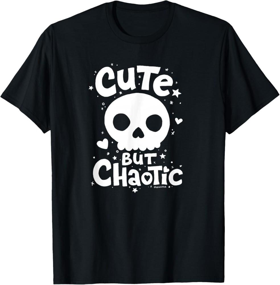 

Cute But Chaotic - Skull Hearts Stars Hand-Drawn Art & Type T-Shirt Unisex T-Shirt XXXXL