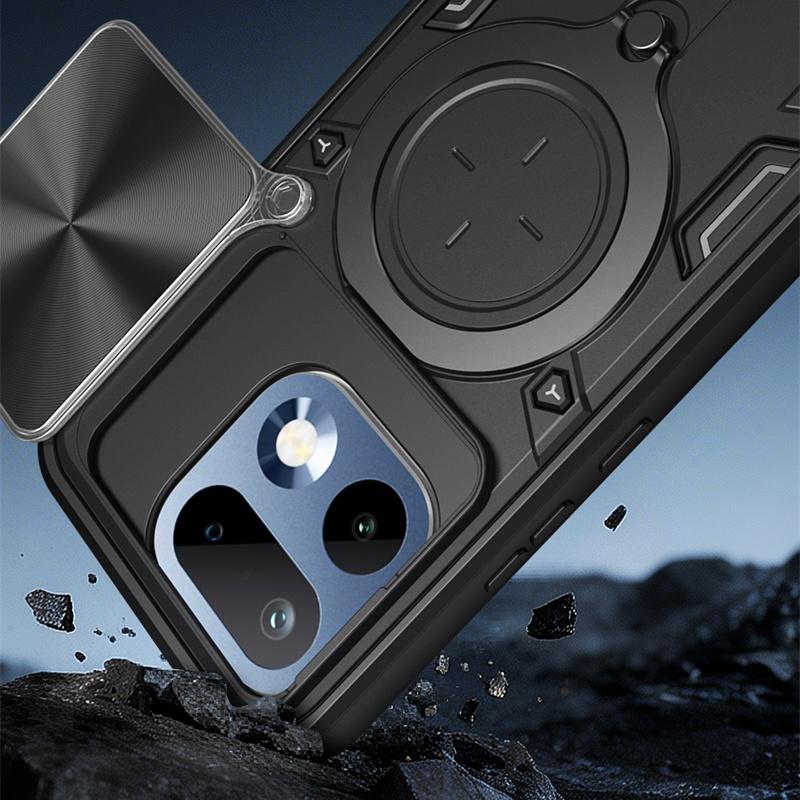 Slide Camera Protection Armor Phone Cases For Realme 16 Pro Plus Realme16Pro+ 5G Case Car Magnetic Holder Metal Ring Cover Coque