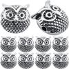 gold, silver Owl Loose Charm Beads alloy Spacer Beads Alloy Charm  Jewelry Accessories