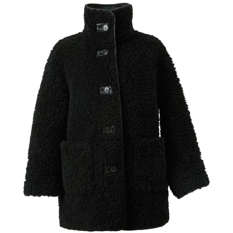 Sancai 2025 Winter Maschinenwaschbarer Mittellanger Schafwollpelzmantel