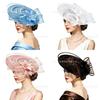 Vintage Flower Embellished Top Hat For Weddings And Costume Parties