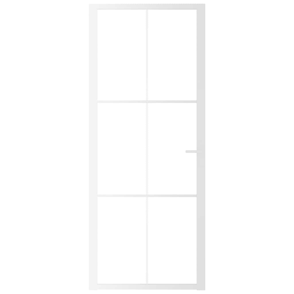 Vidaxl Interior Door, 83X201.5 Cm, White, Esg Glass And Aluminum