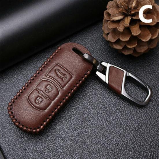 Luxury PU Leather Car Key Case Cover w/ Keychain Special For Mazda 2 3 5 CX4 LB