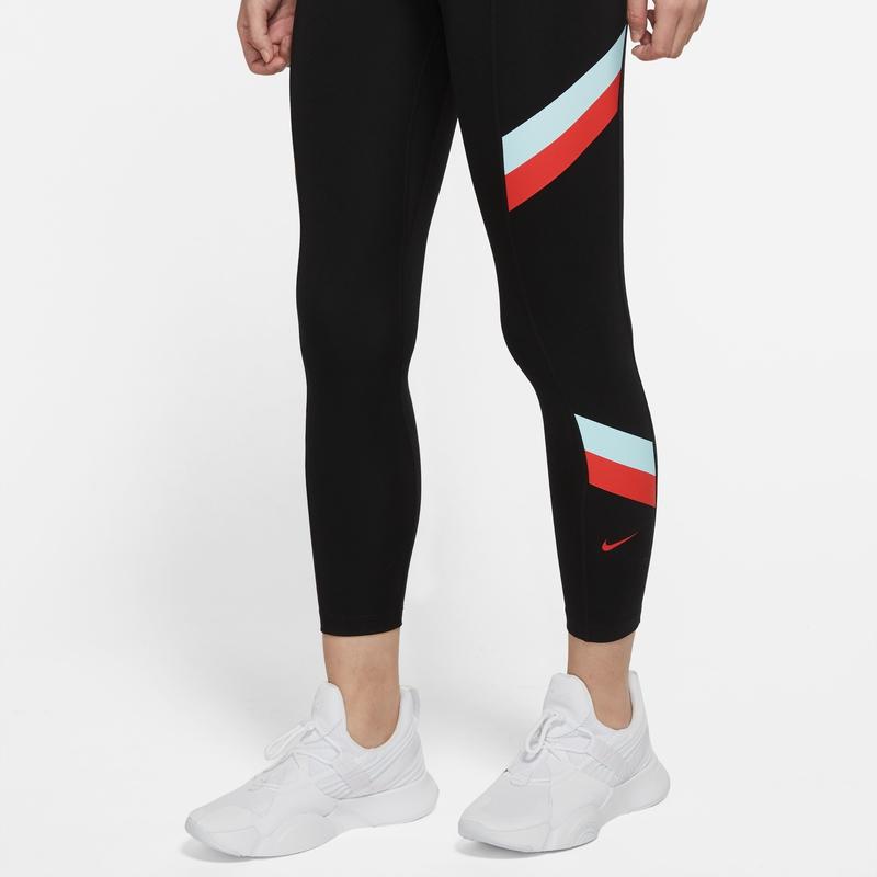 Nike Леггинсы средней посадки с принтом в полоску и цветными блоками — фото 6