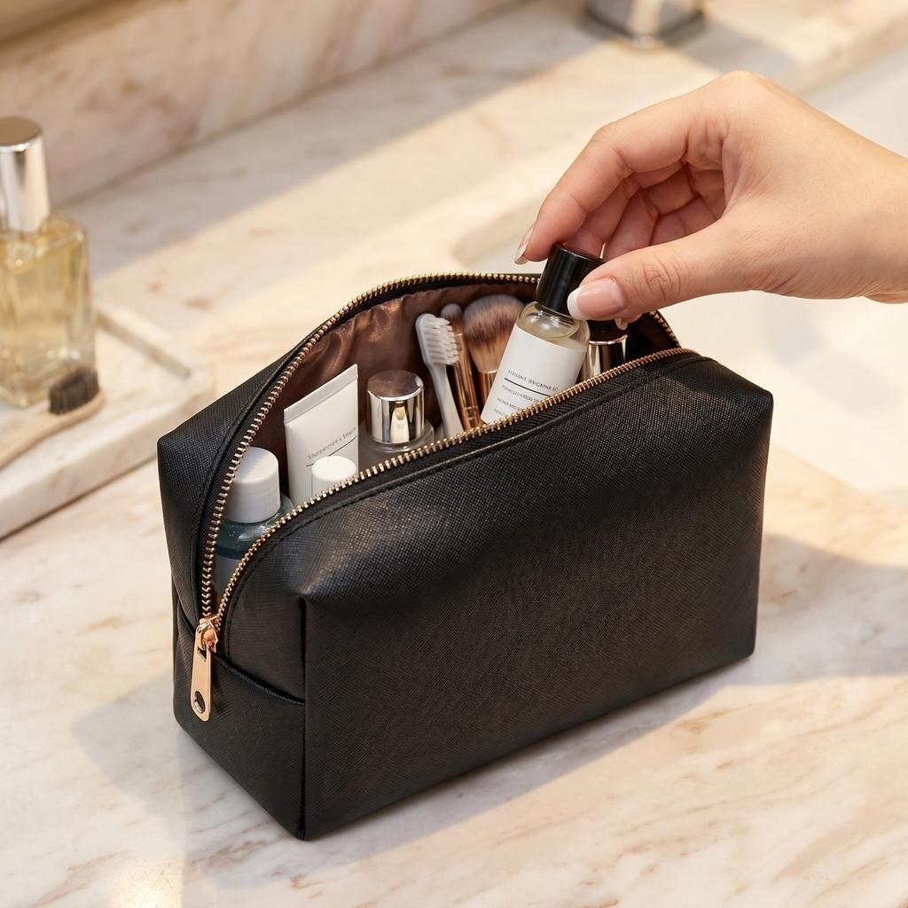Travel Cosmetic Bag Large Capacity Makeup Organizer Storage Pouch Portable Toiletry Case with Zipper for Daily Use and Travel