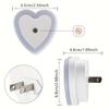 LED Mini Night Light EU/US Plug Light Sensor Heart Shape Nights Lamp For Kid's Room Bedroom Bedside Aisle Corridor 110V 240V