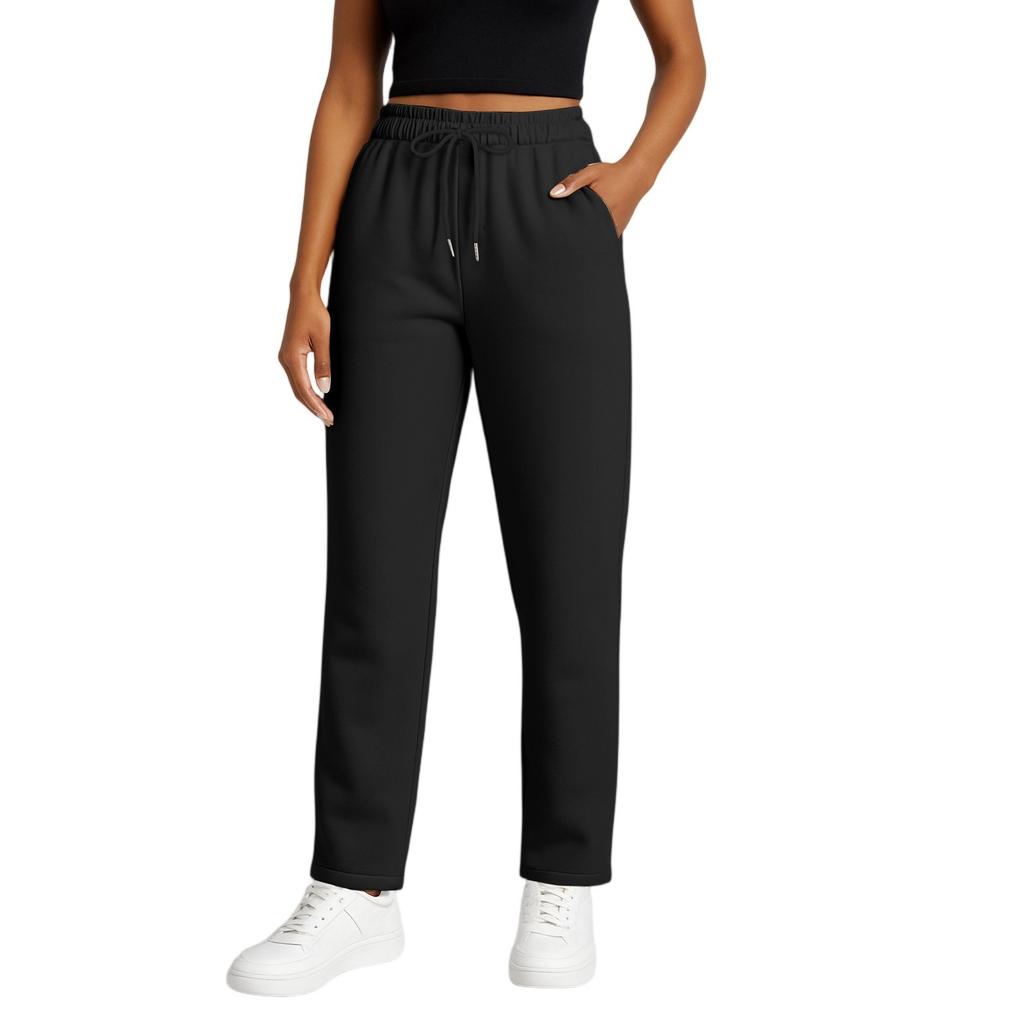 Ladies' Color Casual Sports High Waisted Sweatpants Loose And Fashionable Jogging Pants Wide Leg Pants