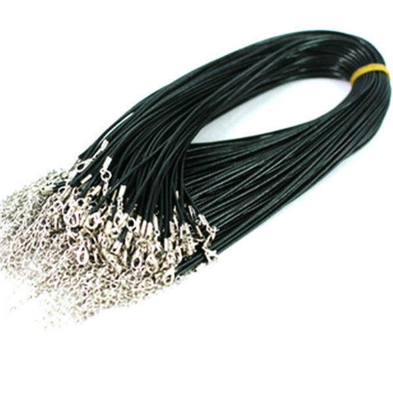 

10шт Ожерелье веревочные аксессуары Leder Band Halsband Halskette Kette 2 мм + Verschluss