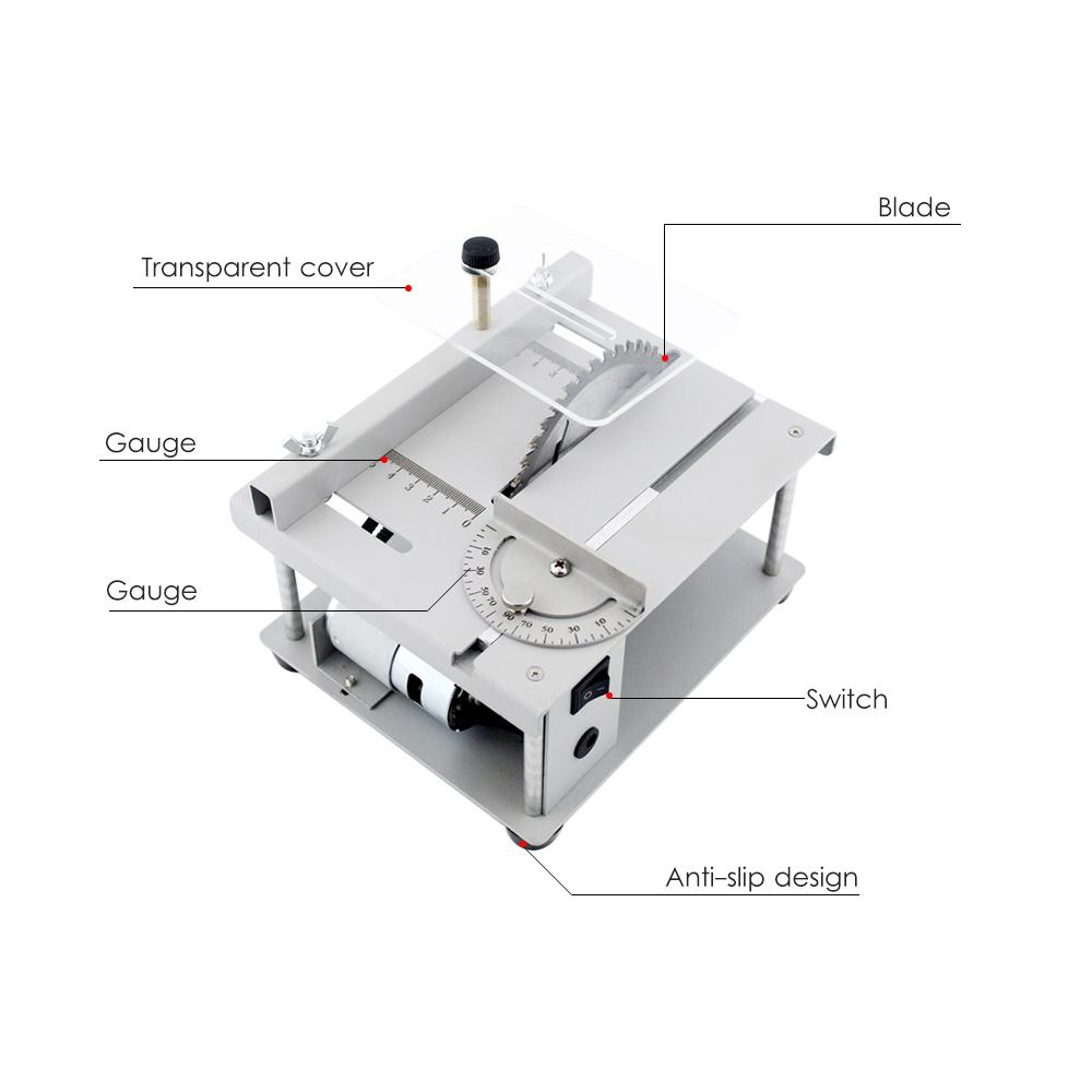 150W Multi-Functional Table Saw Mini Desktop Saw Cutter Electric Cutting Machine with Saw Blade