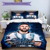 Messi Lionel Messi Personalized Name Bedding Set,Breathable Bed Linen for Guest Room Decoration,Perfect Housewarming Gift,All Season Duvet Cover with 