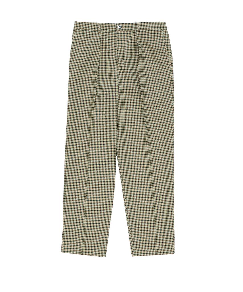 BELLIEF Gun Club Check Single Pleat Banding Chino (Check)_Japan Fabric