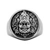 Adjustable Copper Ring With Yellow Cai Shen Seal Design Vintage Chinese Style Men Women Unisex Lucky Charm Jewelry