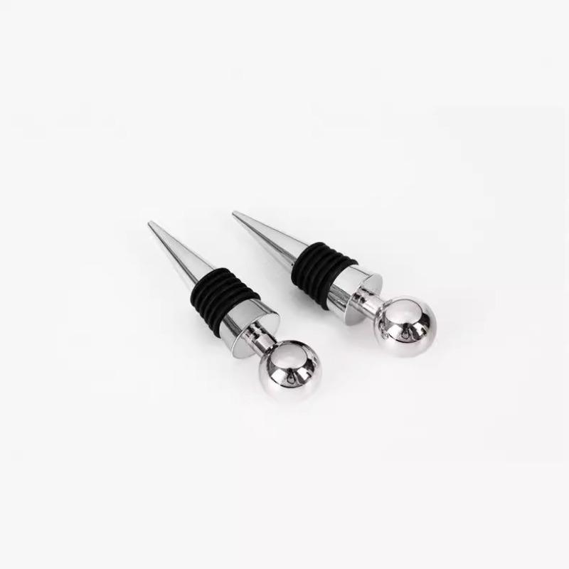 Practical Silver-plated Vacuum Household Wine Stopper with Silicone for Dust-proof and Fresh-keeping