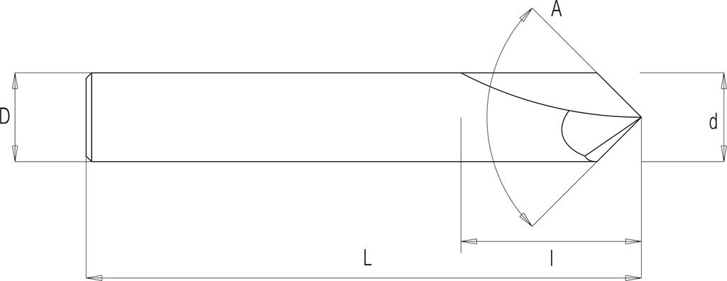 Tommy Global Carbide NC Spot Drill 90° Diameter 0.24 inches (6 mm) Total