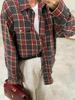 Plaid Turn-Down Collar Loose Long-Sleeve Women's Shirt for Spring/Autumn 2025
