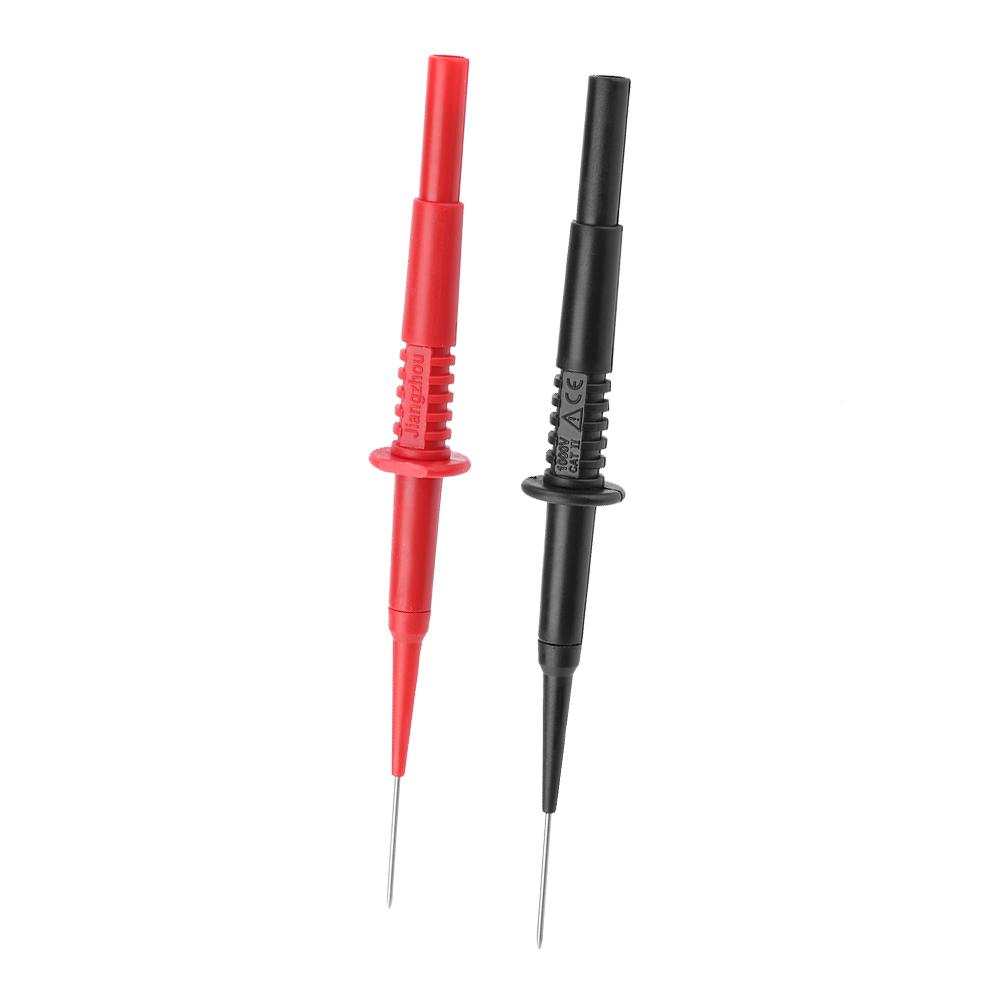 P5008  2 Pièces Noir Rouge Fiche Banane Douille Isolée Multimètre Sonde de Test Aiguilles Perçantes