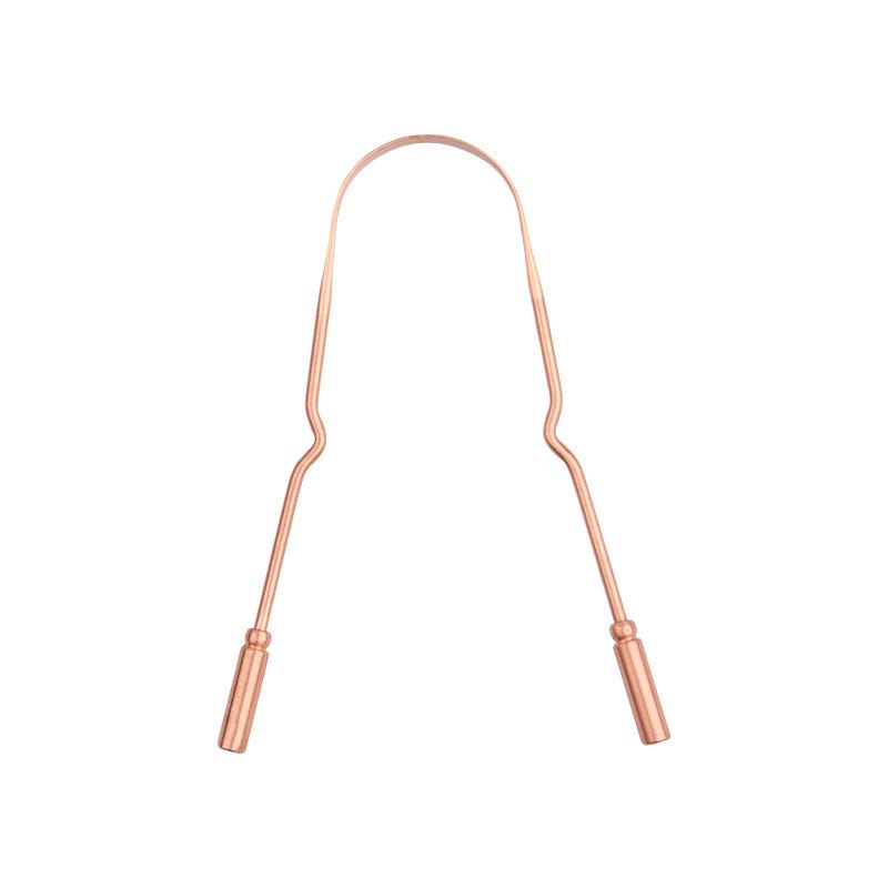 Pure Copper Tongue Scraper – Smooth Surface Oral Care Cleaner & Tongue Brush
