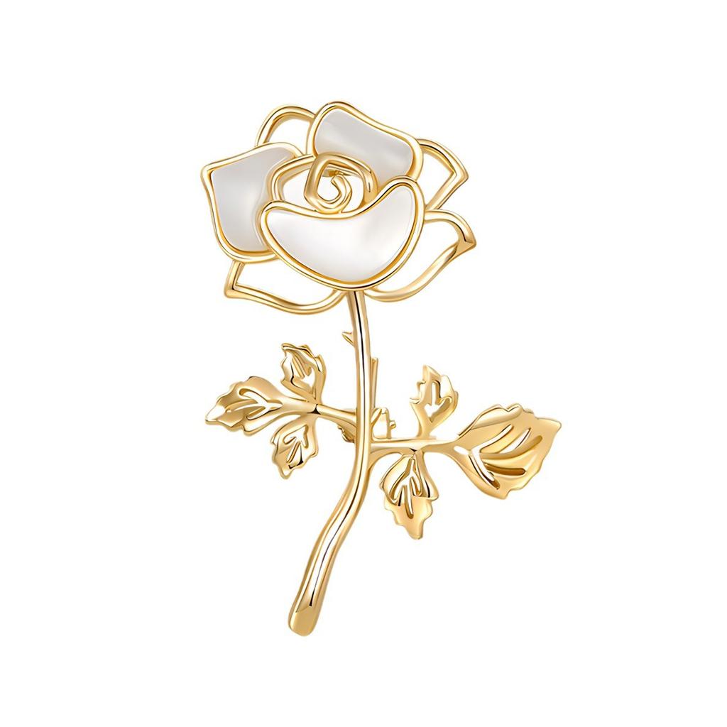 Little Prince Rose Brooch, High-End Women'S Exquisite Imitation Shell Brooch, Niche Design Sense, Pin, Suit And Accessories