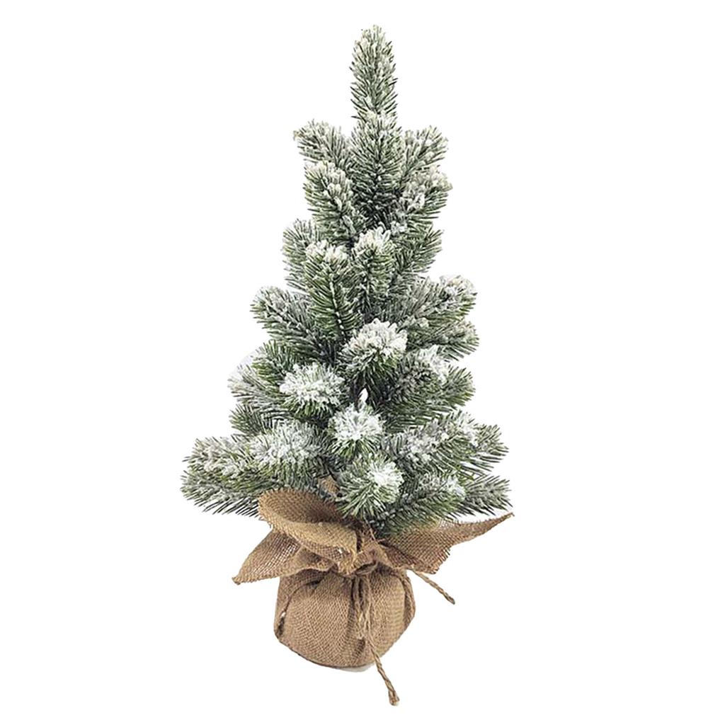 17,72 Zoll Desktop Beflockter Weihnachtsbaum Simulation Platzsparend Wiederverwendbar Weihnachts-Tischdekoration für Fes