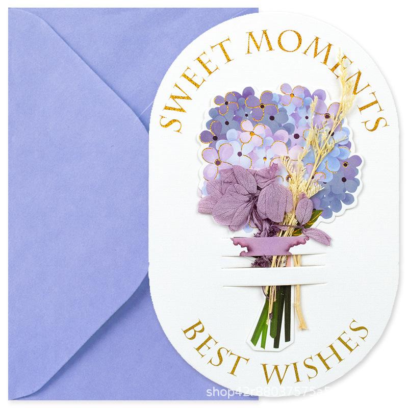 1Pcs Flower Gift Cards New Year Gift for Family Festival Valentine's Day Lover Christmas Business Supplies Thank You Cards