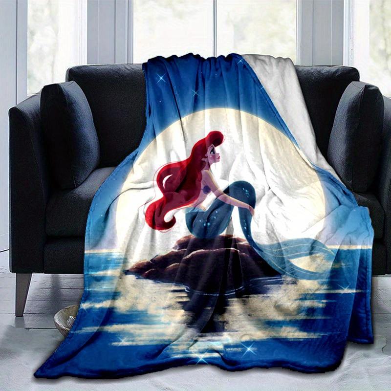 The Little Mermaid Cartoon Blanket, Short Plush Cute Warm Blanket, Living Room Home Decoration Sofa Four Seasons Travel