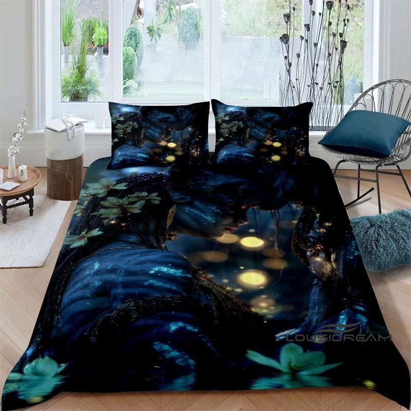 The Avatar: The Way of Water Print Bedding Set Includes 1 Duvet Cover and 2 Pillowcases, Offering Luxurious Comfort.
