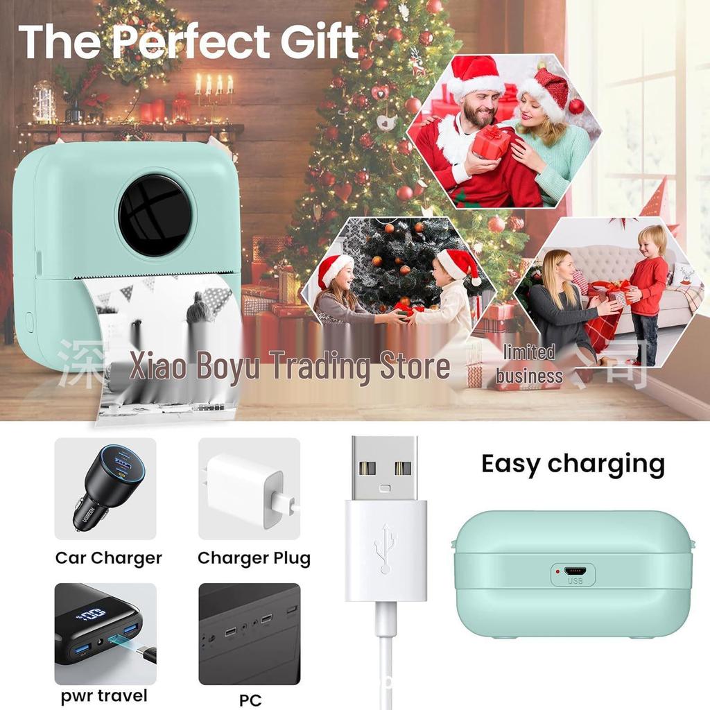Portable Bluetooth Mini Thermal Printer: Inkless Label & Photo Printer for Students