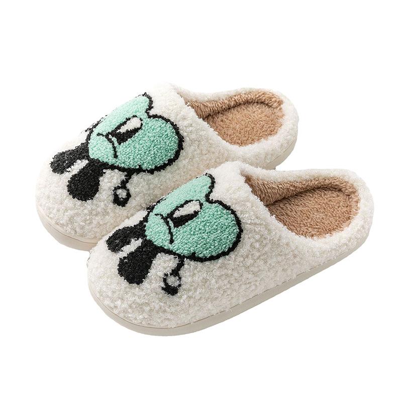 

Cotton slippers women s winter thick bottom non-slip home love Mr. Hair slippers men s comfort 43-44
