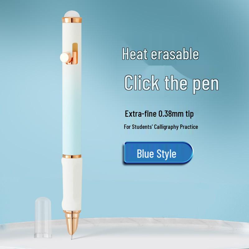 Ergonomic Student Pen with 0.38mm Tip & Replaceable Ink: Ideal for Learning, Calligraphy, and Homework