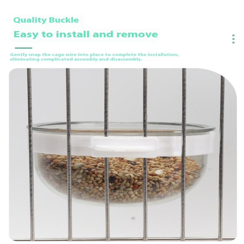 Miska na krmení ptáků Odnímatelná Průhledná miska Plastová Nádobka na jídlo Do klece Pohodlný Závěsný Krmítko na semena a vodu pro papoušky