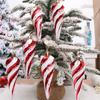 6pcs Shatterproof Spirals Candy Cane Ornament Christmas Tree Pendants  Merry Christmas Decoration