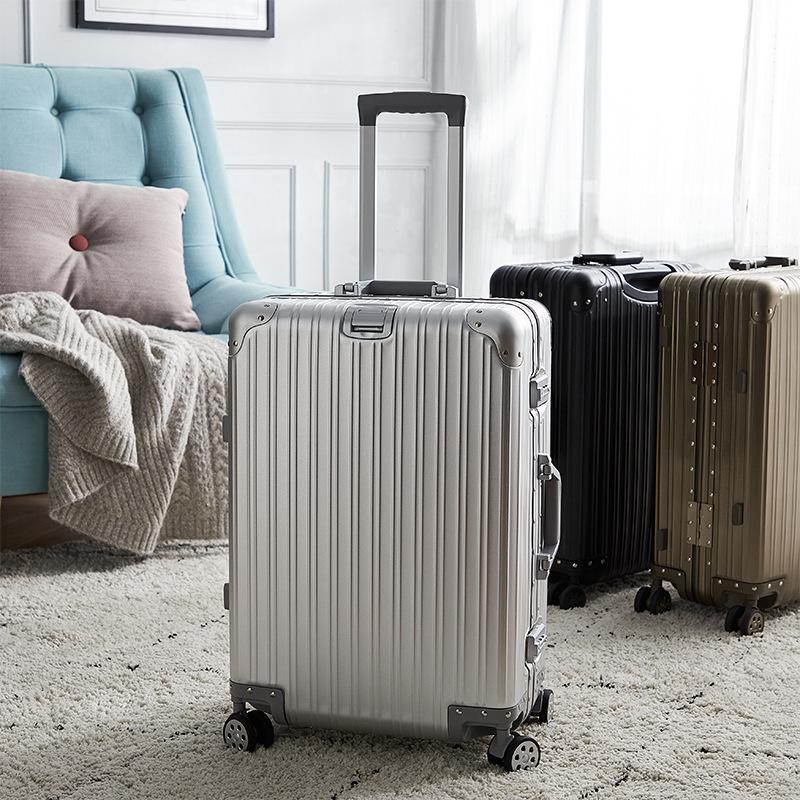 20-Inch Aluminum-Magnesium Alloy Carry-On Suitcase with Password Lock and Metal Frame