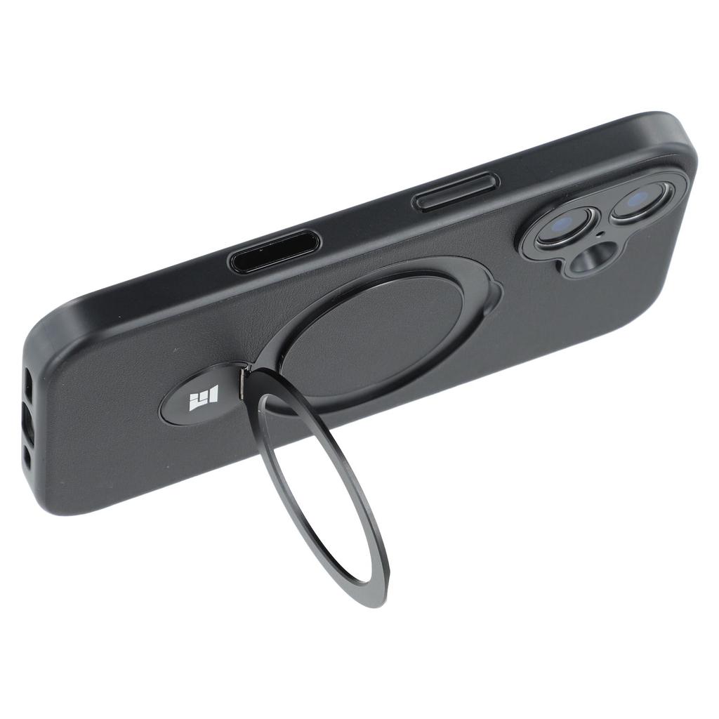 For iPhone 16 Plus Case Kickstand TPU PC Leather Phone Back Cover with AI Button