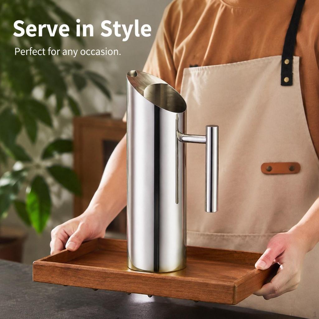 Cold Beverage Pitcher Juice Jug Stainless Steel Iced Tea Stylish Water Kettle for Kitchens