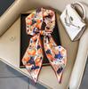 Spring, Autumn and Summer Silk Scarf Small Long Thin Decorative Shirt Bevel Scarf Thin Narrow Neck Protection Fashion Korean Scarf
